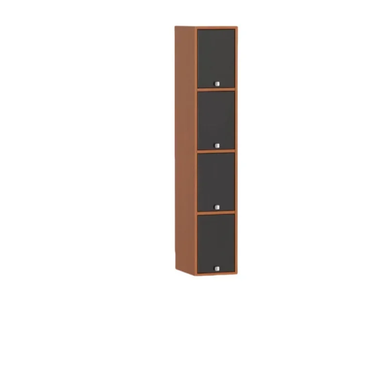 Living room solid wood medieval high and narrow vertical cabinet floor storage storage locker crack Internet celebrity bookcase