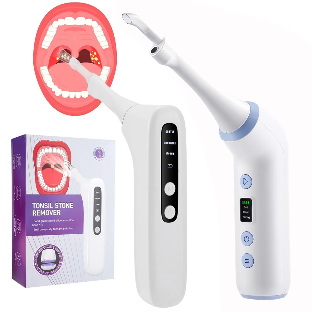 

Electric Tonsil Stone Remover LED Light Mouth Cleaning Oral Care Fresh Breath Instant Suction Visible Tonsil Stone Removal Kit