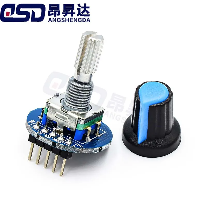 1PCS Rotary Encoder Module for Arduino Brick Sensor Development Round Audio Rotating Potentiometer Knob Cap EC11