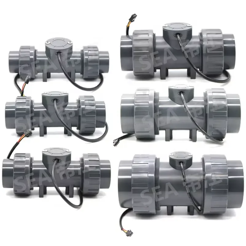New DN25-80 Plastic PVC Water Flow Sensor Paddle Wheel Turbine 3.5-24VDC Range 10-3000L Electric Wired NPN Signal