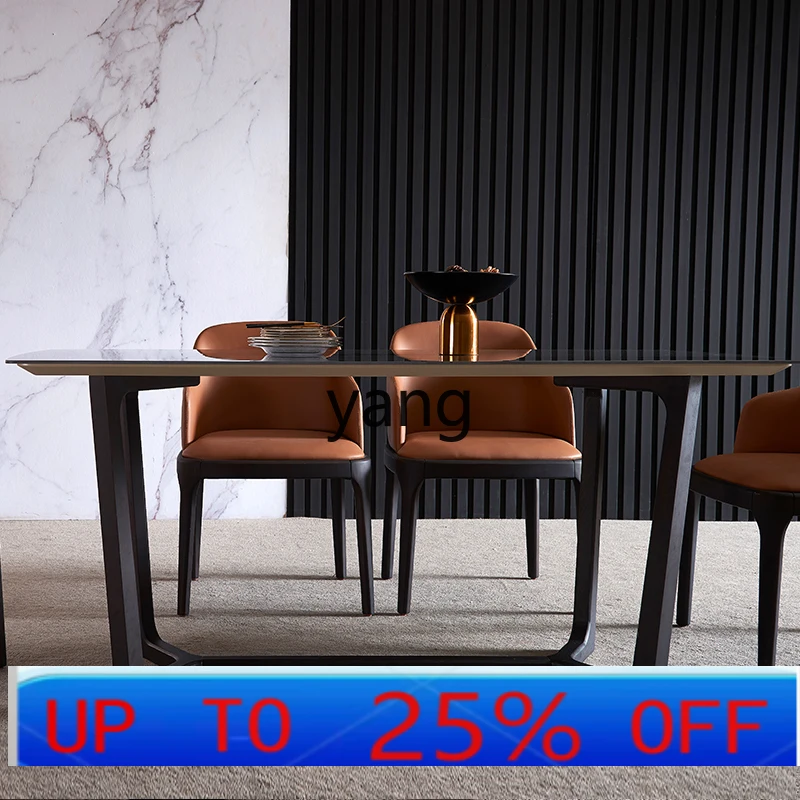 

lmm Mugu Italian minimalist rock slab home dining table modern simple rectangular dining table light luxury