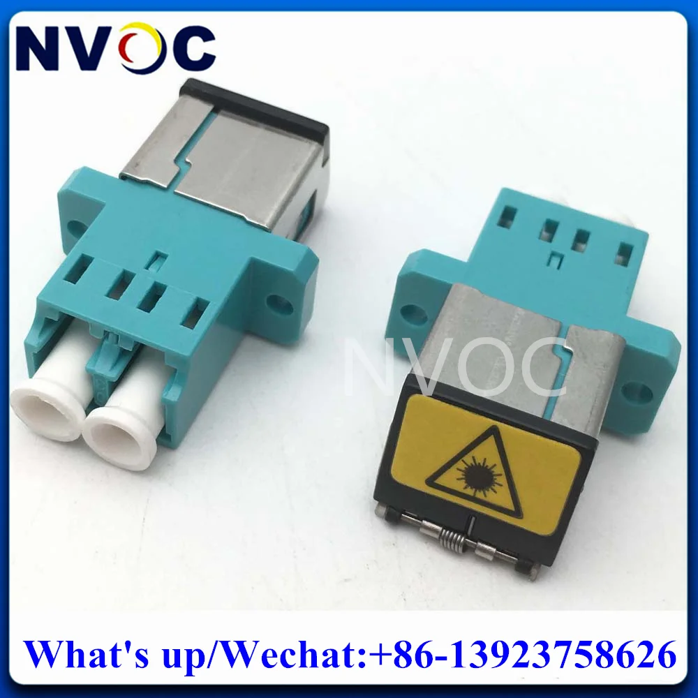 High quality LC/APC Metal Cover Fiber Adapter Adaptor LC-LCUPC Duplex Fiber Coupler with Shutter Cover Zirconia Ceramic Sleeve