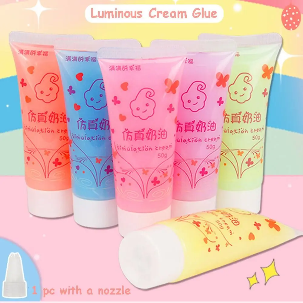 Fluorescent Luminous Cream Glue Simulation Glue Guka Glue Fake Whipped Clay Glue Goo Card Glue Resin Cream Diy Craft Soft Clay