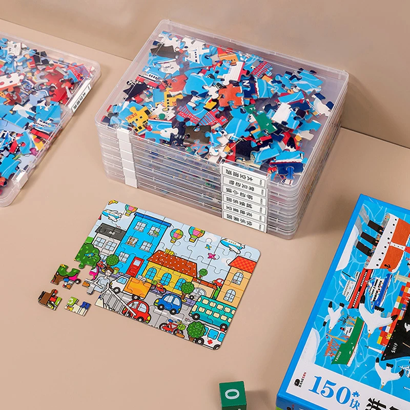 Useful Puzzle Storage Container PP Material Puzzle Organizer with Cover Waterproof Puzzle Storage Holder Storing Box