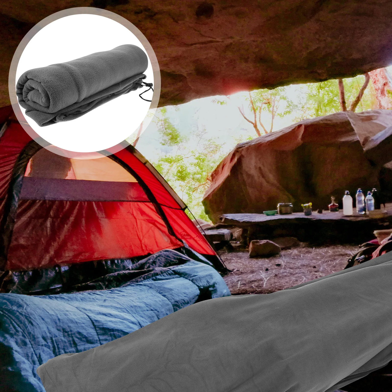 

Fleece Sleeping Bag Warm Lightweight Portable Outdoor Camping Hiking Travel Accessories Envelope Shape Sleeping Bag Liner