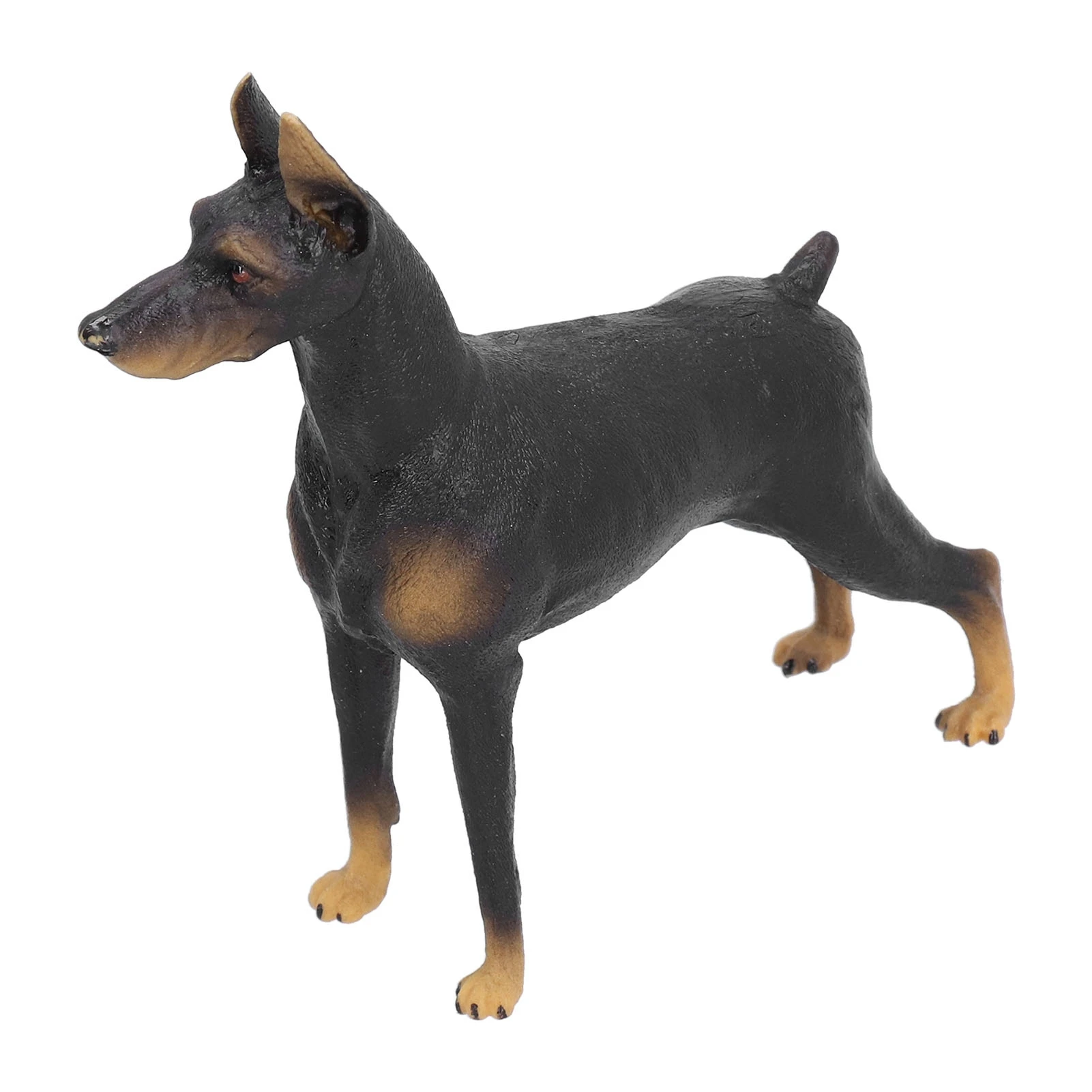 Black Doberman Model Toys Cute Simulation Animal Figurine Children Early Educational Toy Black