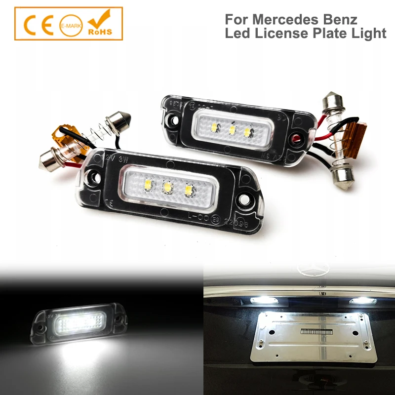 

2Pcs LED Car License Number Plate Lights Lamp For Mercedes Benz W163 W164 X164 ML GL R Class 2005-2012 2518200166 , A2518200166