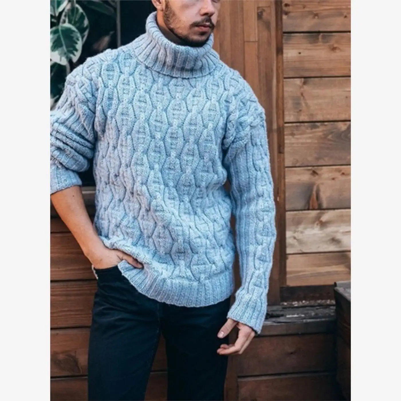 

New Winter Men's Turtlene Sweater Warm Pullover Knitwear Ciwalk Collar Coolmax Fiber Nine Points Sve ex
