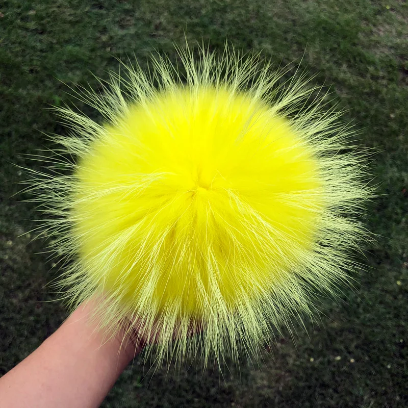 Big Size DIY Real Fox Fur Pompoms Raccoon Fur Pom Poms Balls Natural Fur Pom Pom For Hats Bags Shoes Scarves