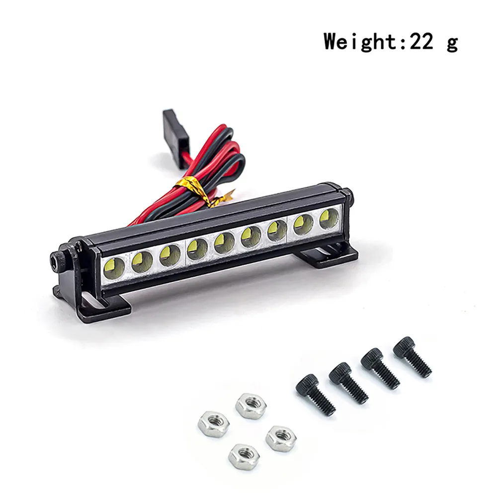 

1 Set Metal Spotlight Light Strip Roof Light RC Car Upgrade Part for 1/10 SCX10 D90 Trx-4 RGT Accessories