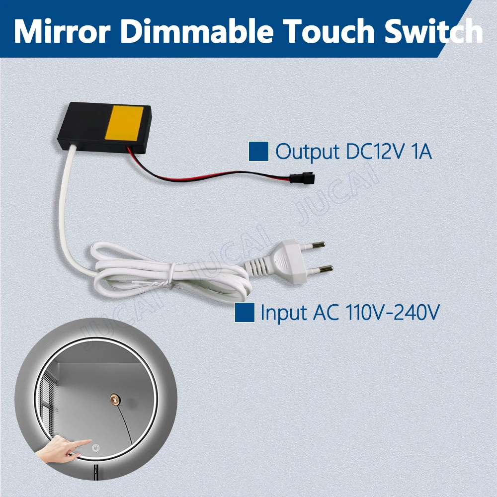 Espejo luminoso inteligente de 110V-220V, interruptor de detección táctil integrado, luz de espejo, espejo de maquillaje rojo Web, espejo de baño