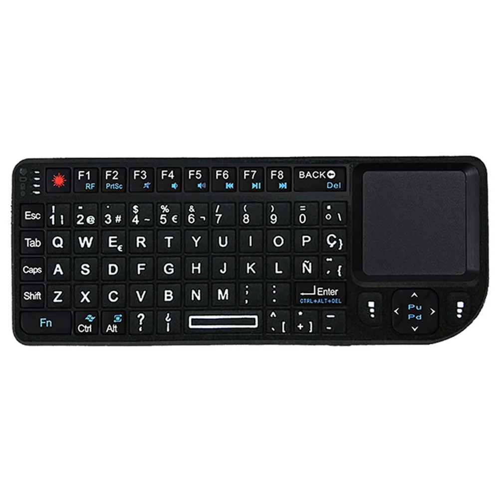 MRSVI A8 Mini Draadloos Toetsenbord 2.4G 7-kleuren Backlit Touchpad Air Mouse Met Infrarood Indicator voor Android TV Box PC, Kantoor