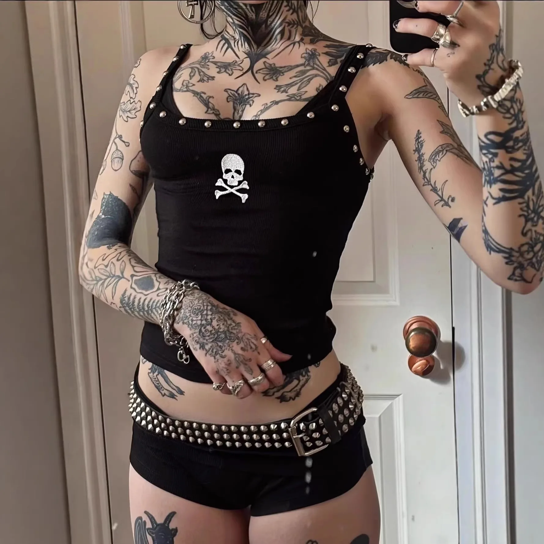 

Lotus leaf edge hanging neck camisole cross-border women's clothing elegant and unique waist design commuting top Y2K