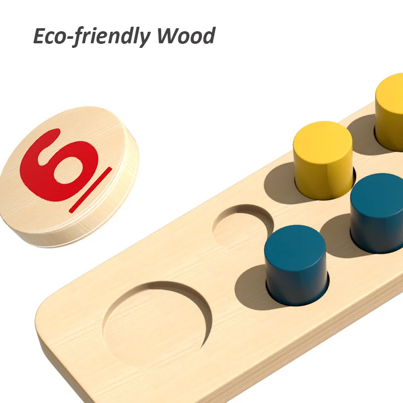 Kids Montessori Education Wooden Math Toy 1-10 Numbers Counter Learning Digital Ten-Frame Cognition Counting Sensory Board Games