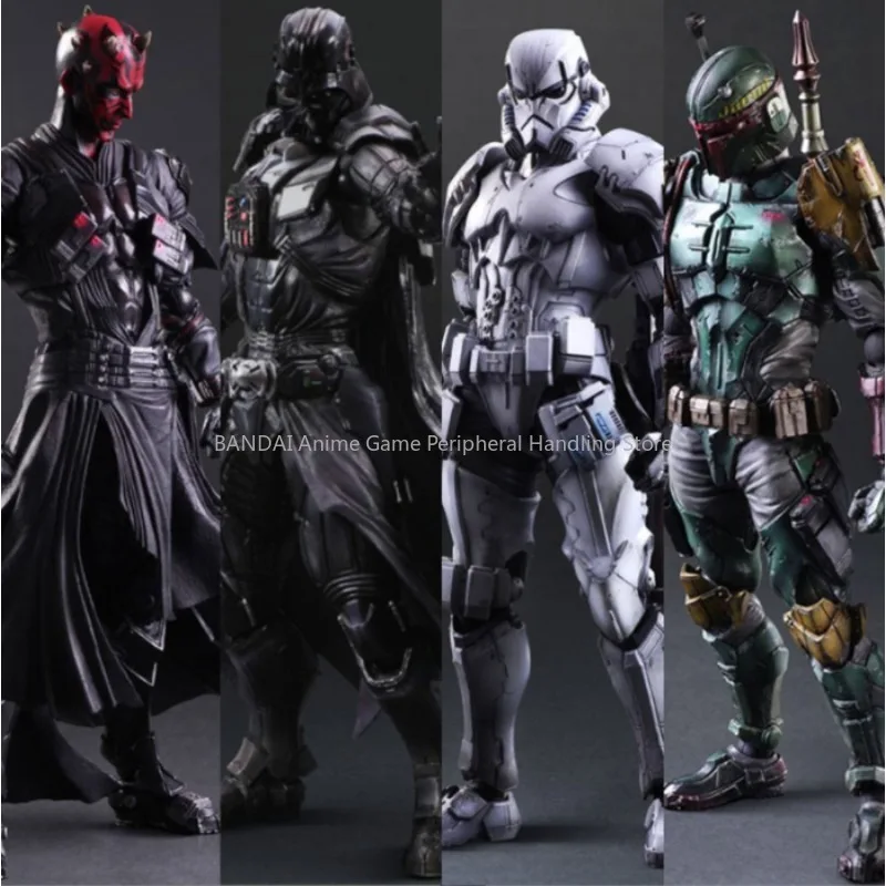 

PA Modified Star Wars Bounty Hunter Boba Fett, Black Warrior, Darth Maul, White Soldier, Movable Figure Model Ornaments