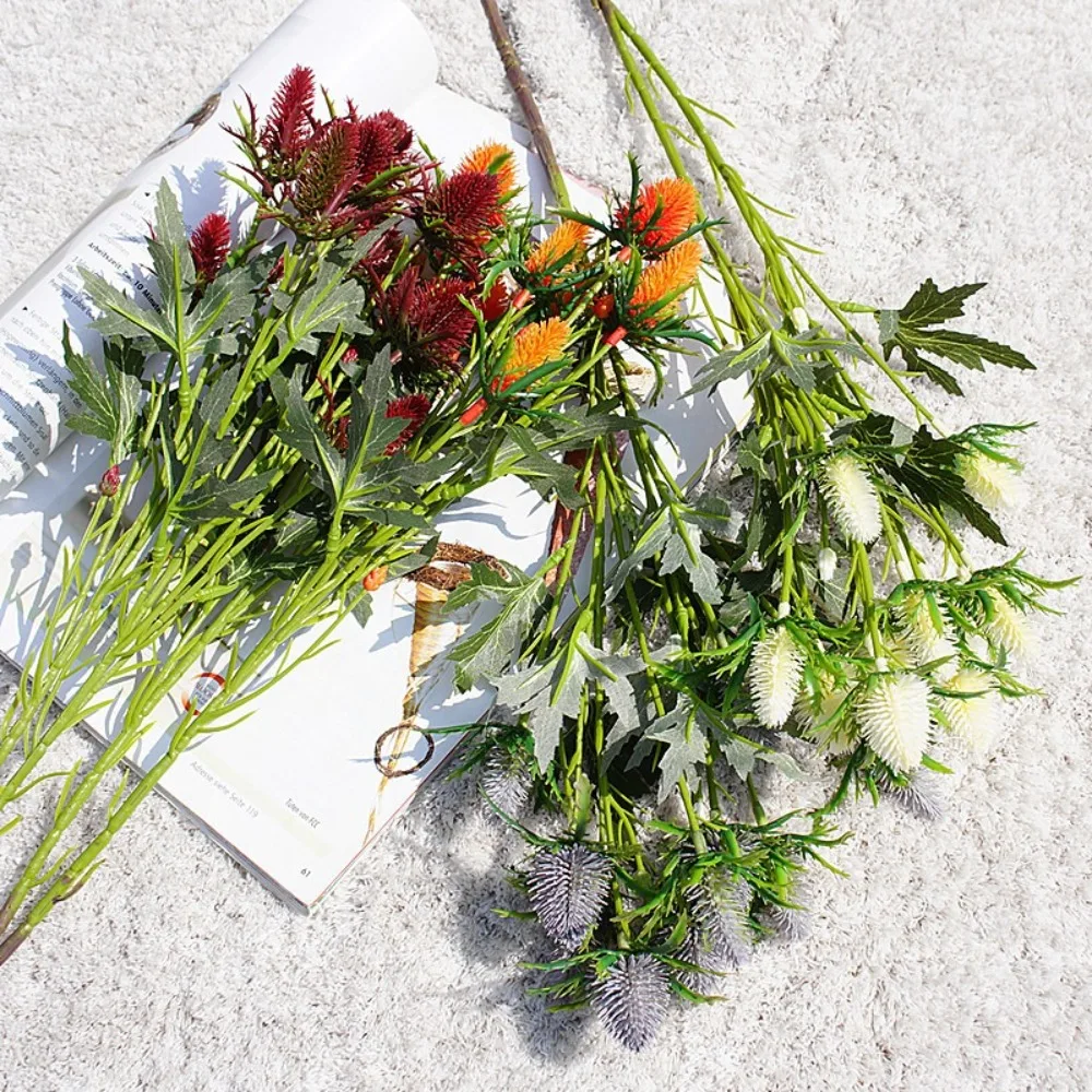 

Real Touch Artificial Sea Holly Branch Handmade Exquisite Simulation Sea Holly Flowers Realistic Fake Flowers