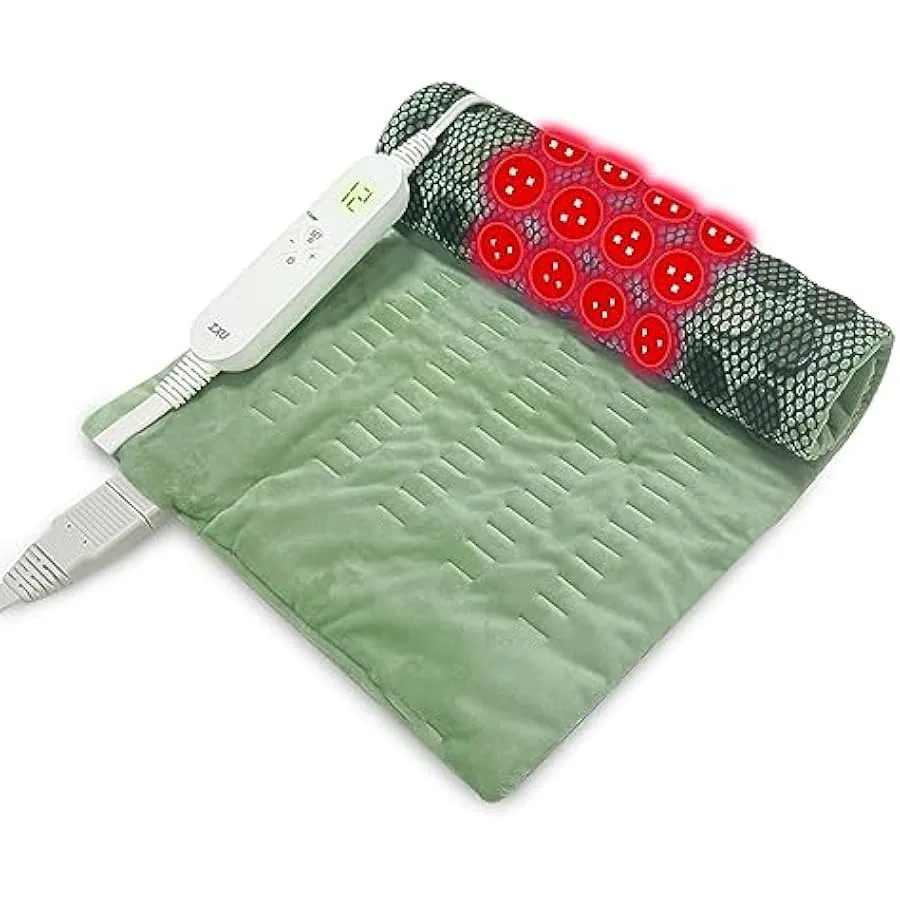 

Red Light Heating Pad for Back Pain Relief Jade Stone Heating Pad 14"*24" Large Photon Heating Pad for Back Pain Relief with 12