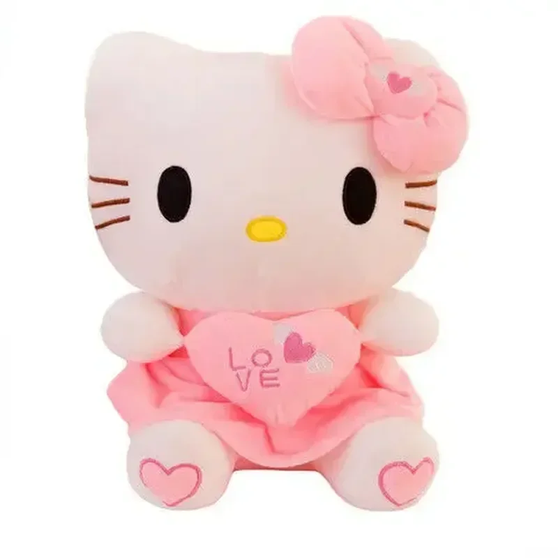 30-55Cm Sanrio Hello Kitty Cat Pluche Speelgoed Cartoon Kt Cat Plushie Pop Zacht Gevulde Anime Kussen Verjaardagscadeaus Voor Kinderen Meisjes