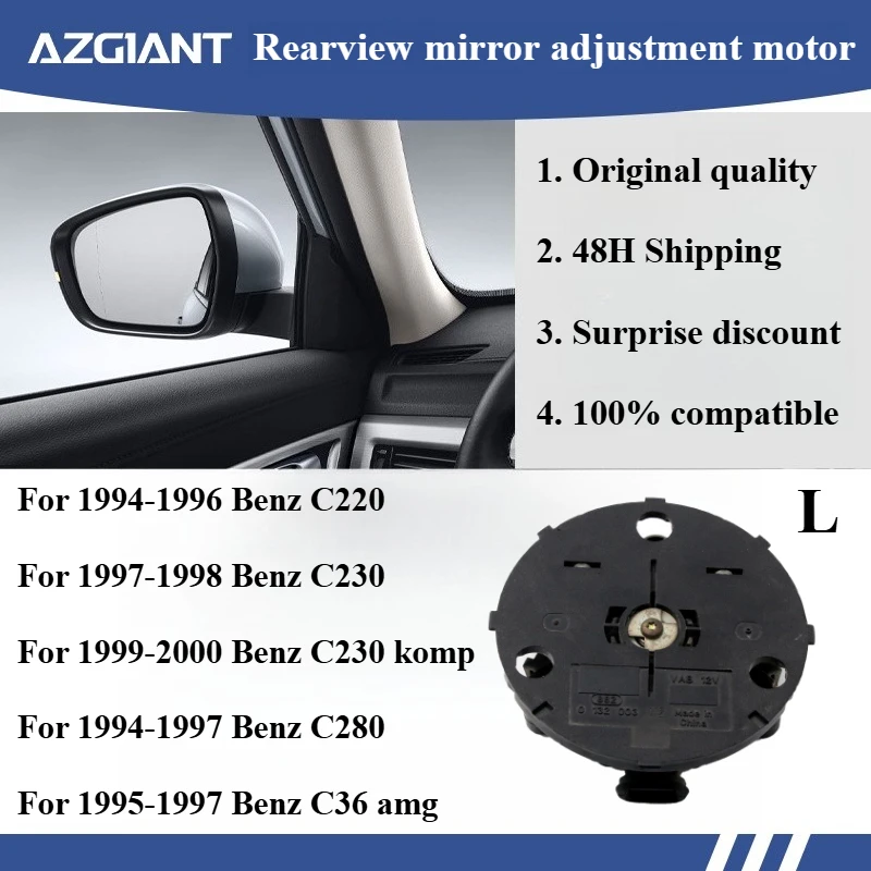 

Azgiant Car rearview mirror lens glass adjustment motor module for 1994-1996 Benz C220/C230 komp 1999-2000 8PIN Original parts