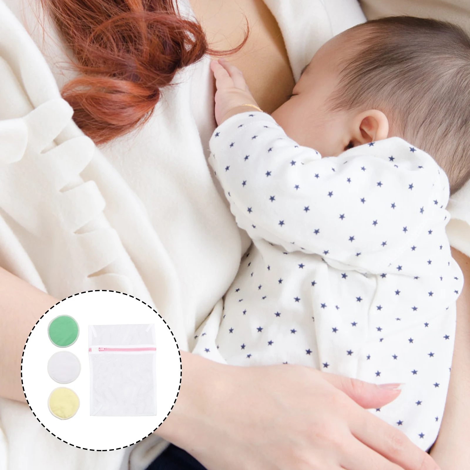 

4pcs Breast Pads Women Tpu Waterproof Membrane Breathable Layer Maternity Nursing Reusable Soft Absorbent Instant Suction