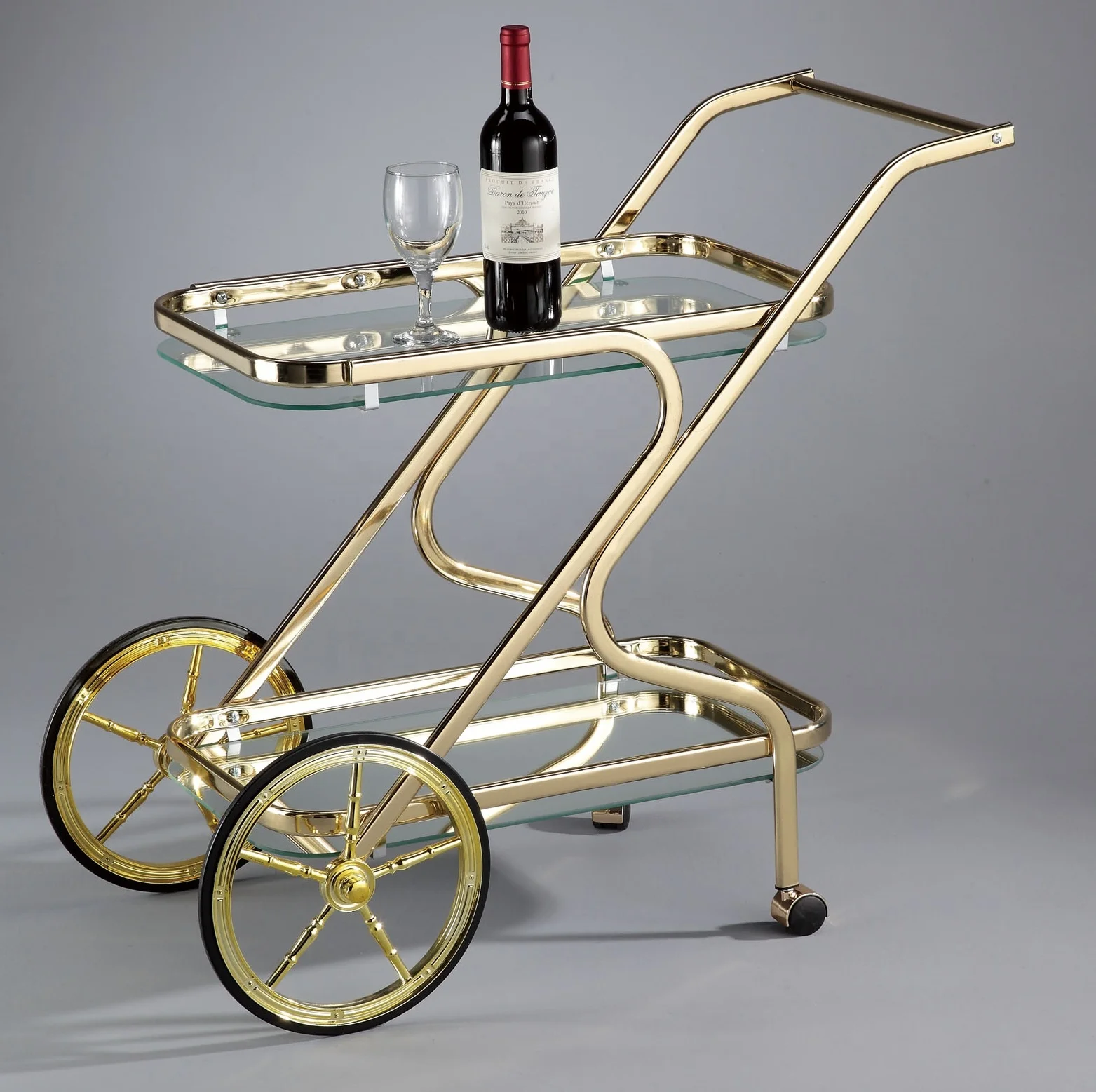 Metal Bar Hotel Catering Commercial Serving Trolley Cart for Home Bar Kitchen Wine Cellar Dining