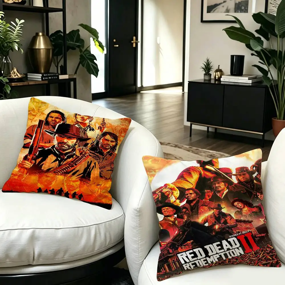 Game R-Red Dead Redemption 2 RDR2 Pillow Anime Pillow Sofa Bed Head Pillow Cover Cushion Cover 45x45 cm Fashion