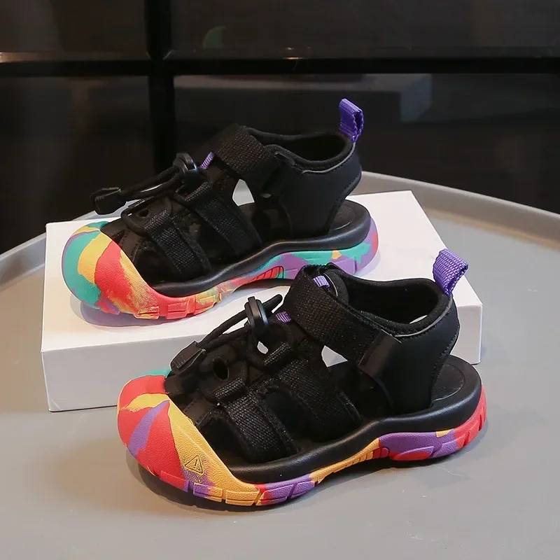 

Children's Sports Sandals Summer New Girls' Closed Toe Beach Shoes Soft Sole Breathable Boys' Casual Shoes 4-12 Years Old