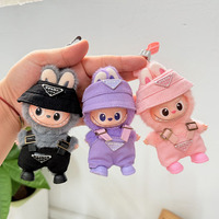 4.0 The Monsters Pin Love Series For labubu 10cm Doll Inverted Triangel Clothes Fisherman Overalls Pants Hat Shoes Accessories