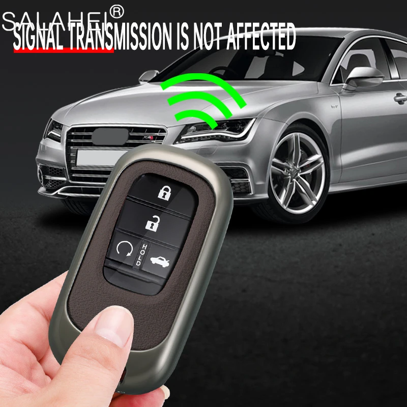 Leather Car Remote Key Case Fob Cover Protector Holder Shell For Honda Civic Accord HR-V CR-V CRV 2022 2023 Keychain Accessories