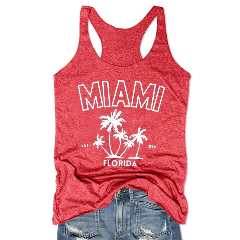 Miami Tank Top Women Miami Sexy Top Summer Vacation Miami Design Women Clothes Summer Vacation