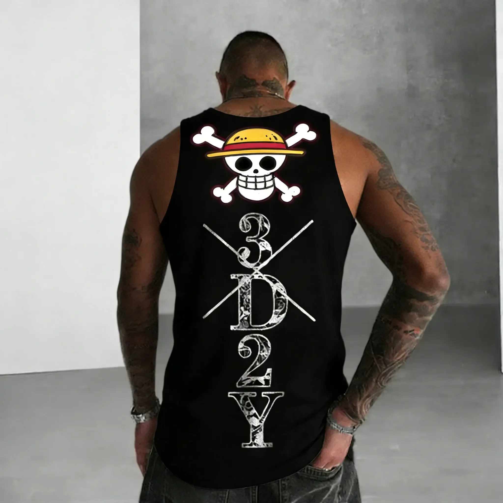 2026 One Piece 3d2y Men's Gym Fitness Sleeveless Shirt Quick-drying Vest Anime Casual Tank Tops Summer Training Sports Clothing