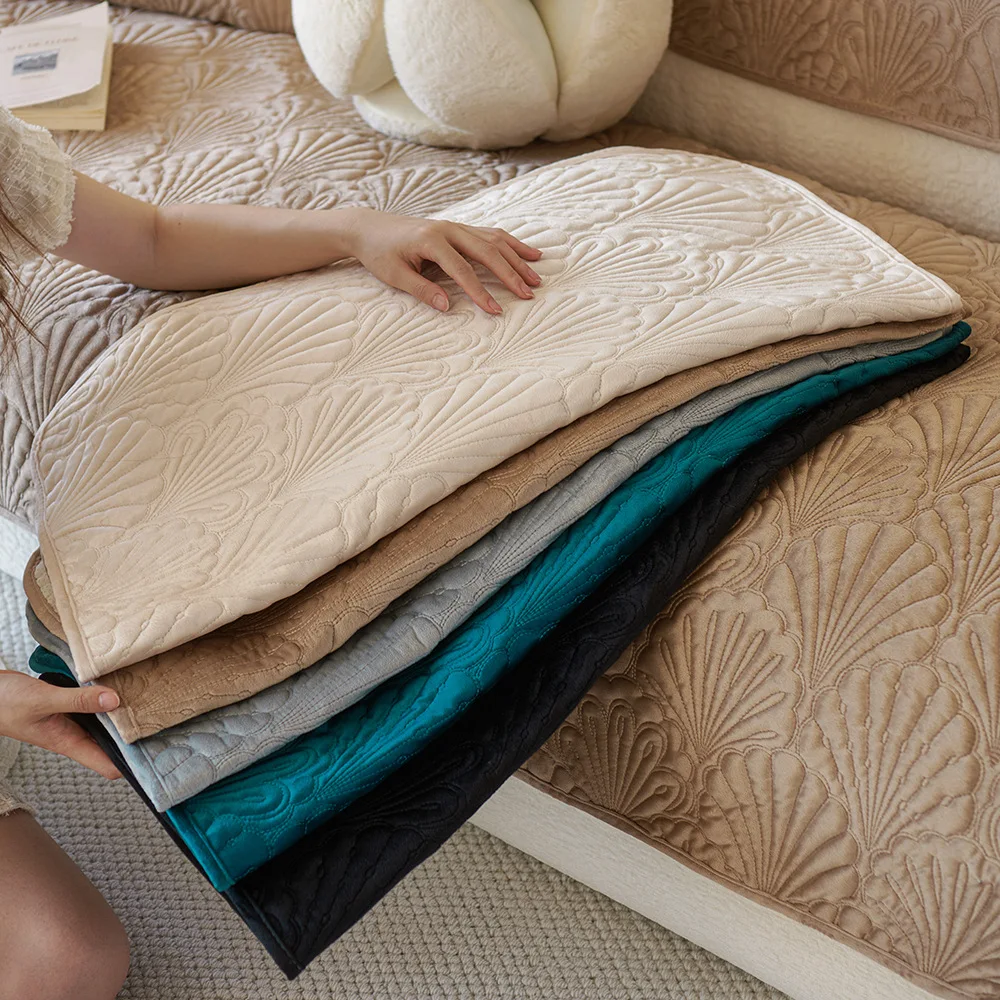 Plush Sofa Cushion Non-slip Sofa Cover Fabric Cushion All Seasons Universal All-inclusive Universal Backrest Towel