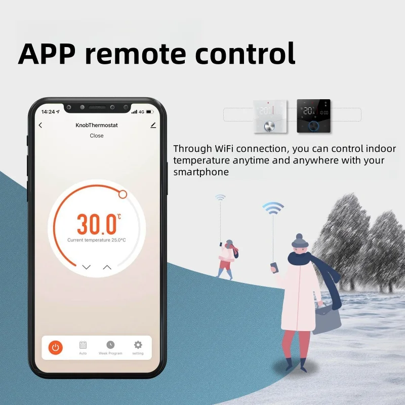 Wifi Tuya Smart Home Knob Floor Heating Thermostat Temperature Control App Remote Control Timer Energy-Saving Smart Switch