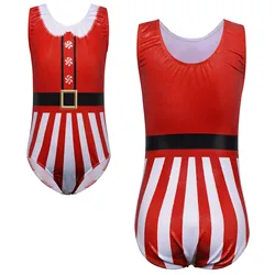 BAOHULU Girls Ballet Leotard Christmas Element Dancewear Sleeveless Performance Clothes Ballerina Practice Outfit Dance Costumes