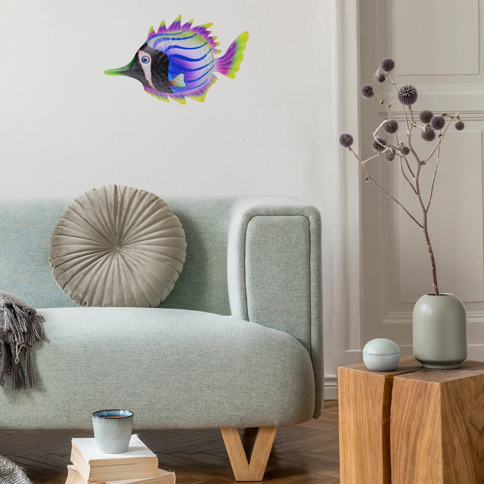 

Iron Fish Shaped Wall Hanging Decorations Home nament Craft Pendent Living Room Bedroom Garden Decorations