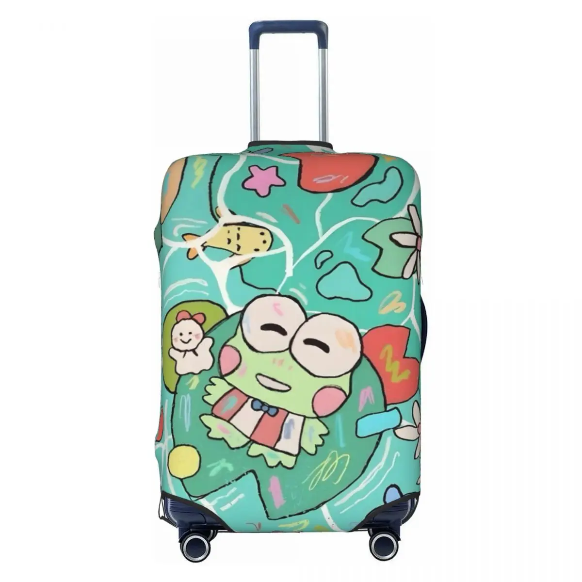 

Custom Cute Kerokero Keroppi Luggage Cover Elastic Travel Suitcase Protective Covers Fits 18-32 Inch
