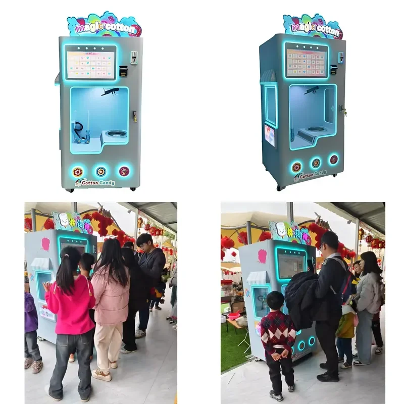 Source Factory Direct High Quality Coin Operated Cotton Candy Vending Machine for Commercial Centers Shopping Mall