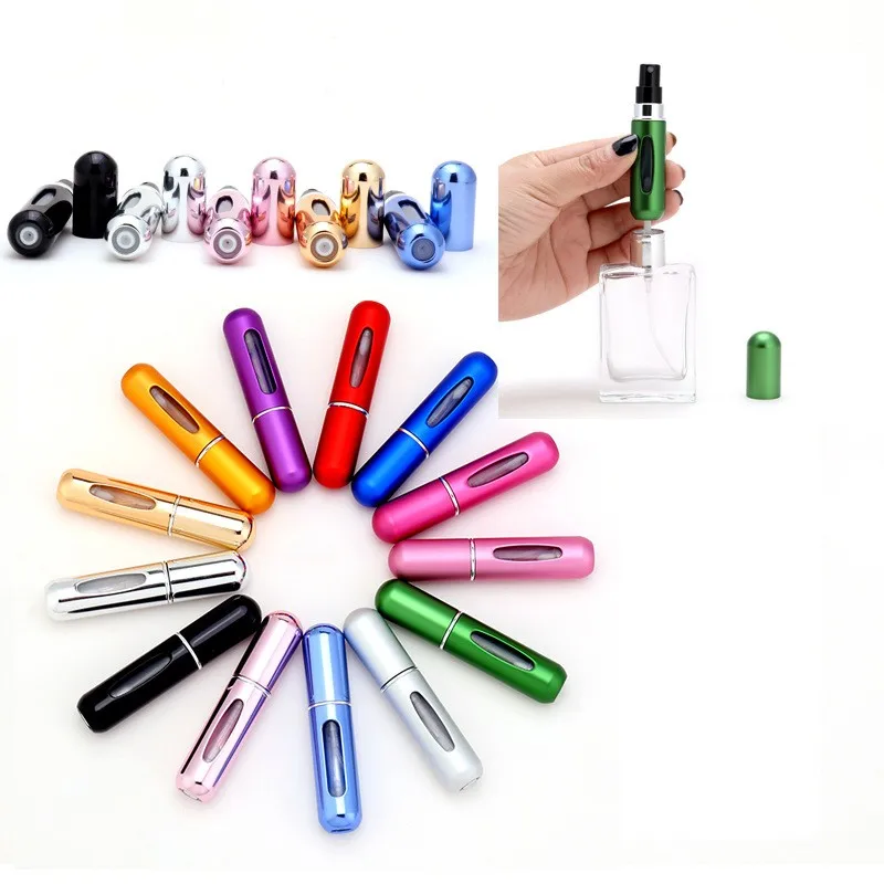 

5ml Refillable Perfume Spray Bottle Mini Portable Perfume Atomizer Cosmetics Sub-Bottling Bottom Filled Container Travel Tool