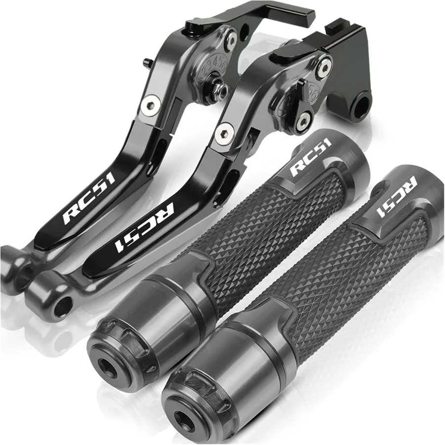 

Adjustable Folding Extendable Motorcycle CNC Accessories with Logo Brake Clutch Levers Handlebar Hand Grips Ends for Honda RC51