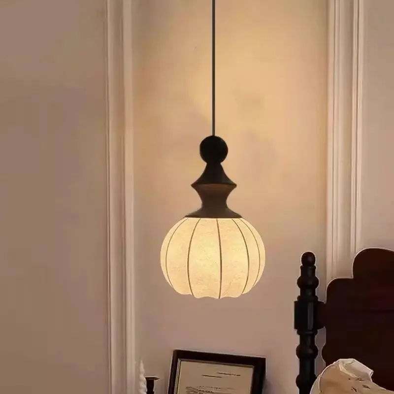 

Modern Fabric Home Decoration Wood Lights Nordic Cloth Lustre Salon Ceiling Chandelier for Living Room Bedroom Pendant Lamps