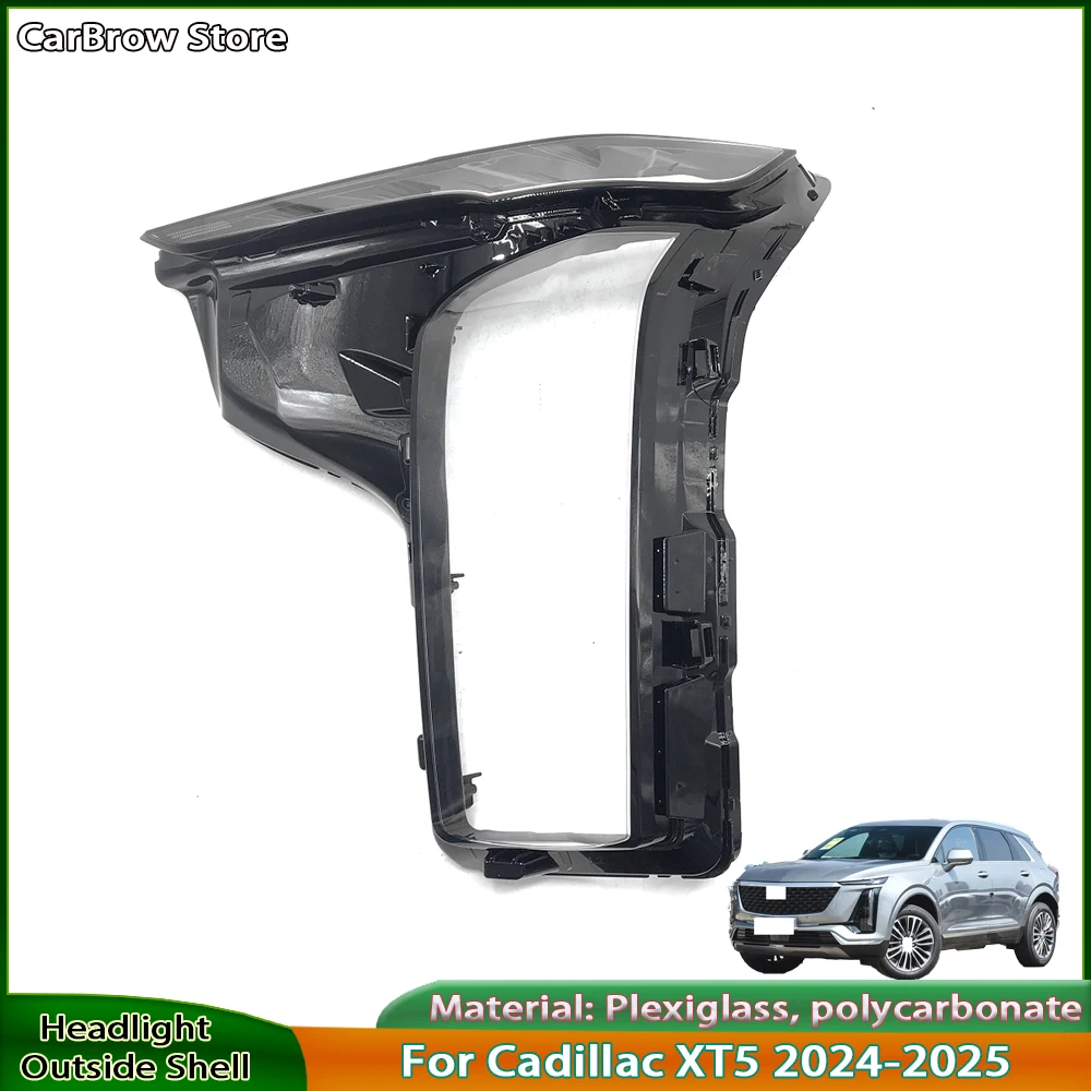 

Headlight Shade Lens For Cadillac XT5 2024-2025 Front Headlamp Cover Transparent Lampshades Lamp Shell Masks Plexiglass