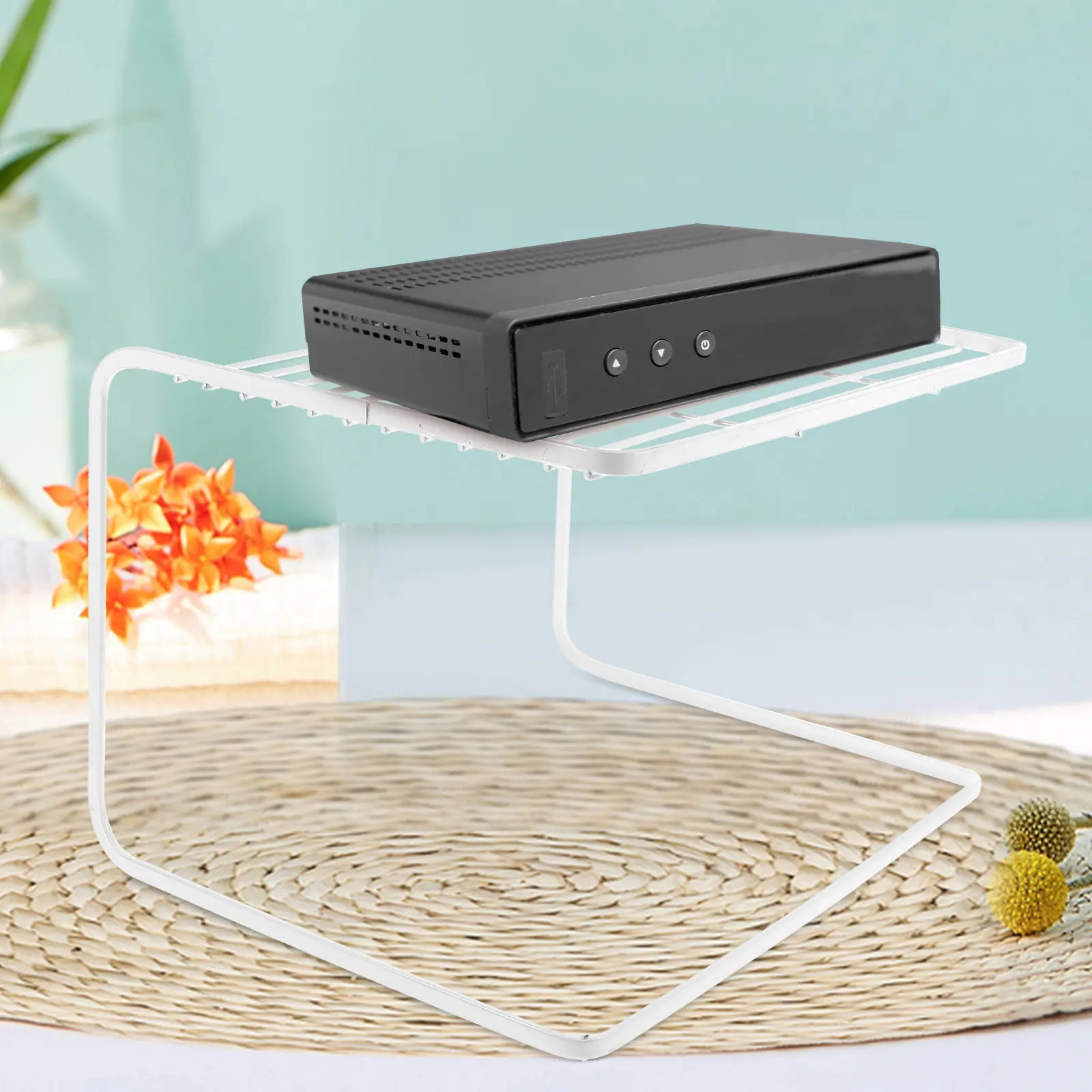 Multi-Layer Router Shelf Tabletop Router Holder Heavy Duty Cable Box Stand Smooth Edges Easy Clean Desktop Storage Rack Modern