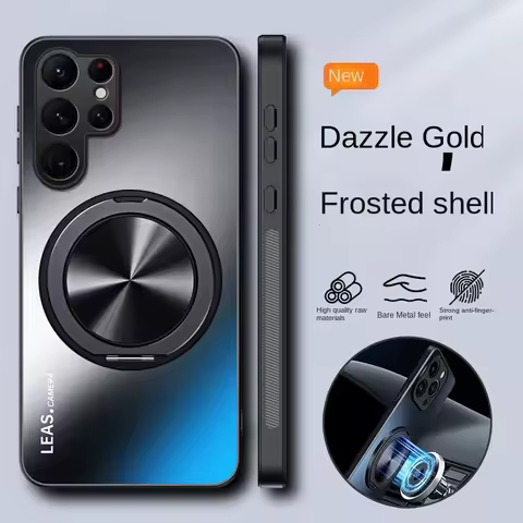 For Samsung Galaxy S25 Ultra S24 FE S23 S22 21 Ultra S10 Plus S10e Case Hard Matte With Ring Magnetic Protective Back Cover