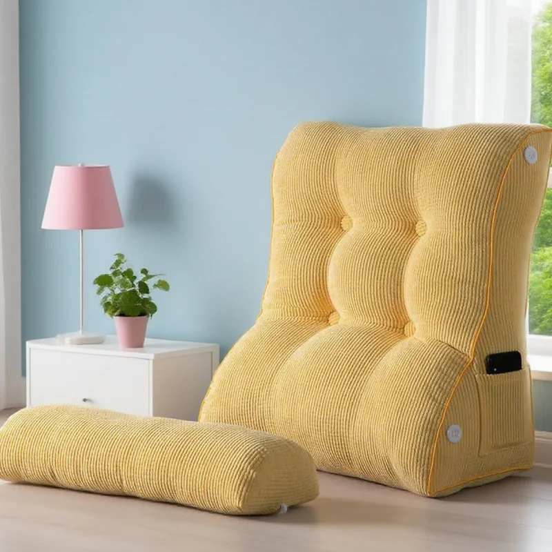 

Sofa Backrest Pillow Bed Office Chair Pillow Support Waist Cushion Modern Triangle Solid Color Plush Backrest Cushion