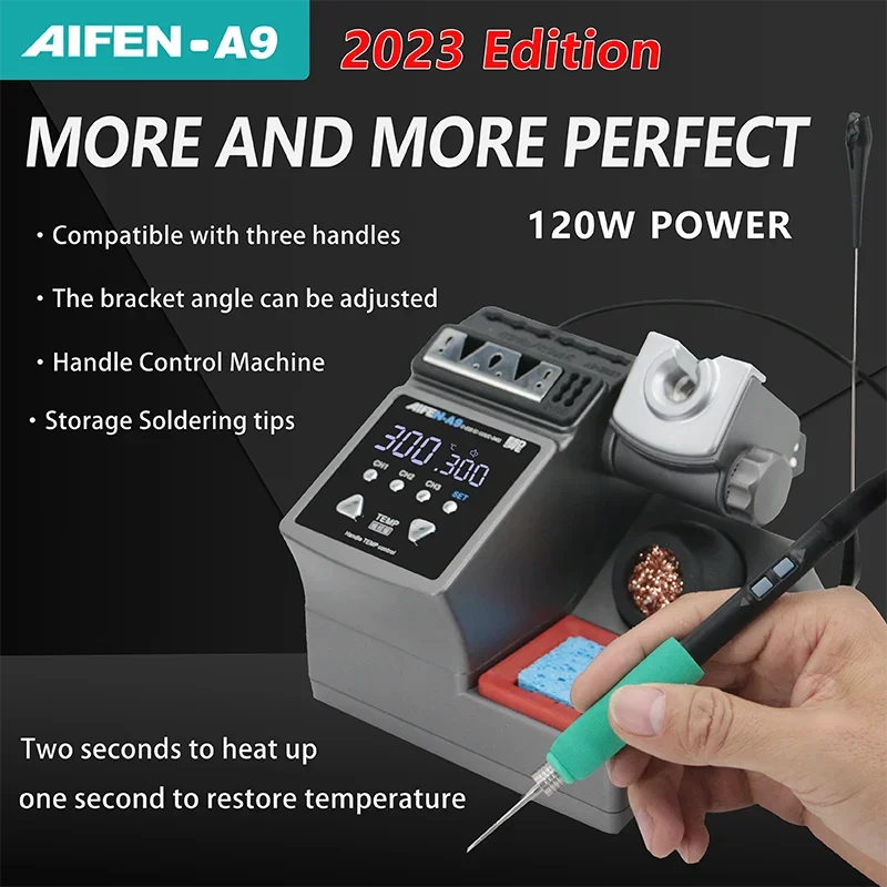Station de soudage AIFEN A9 avec pointe de fer à souder C210/C245/C115, poignée pour soudage électronique de circuits imprimés BGA, station de retravaillage sans plomb