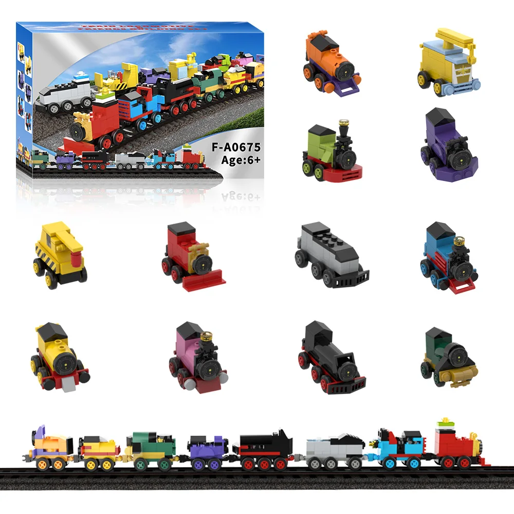 

435 шт. MOC Creative Expert City Track Train, набор строительных блоков, мультяшный аниме, мини-модель автомобиля, собранные игрушки для мальчиков, детский подарок