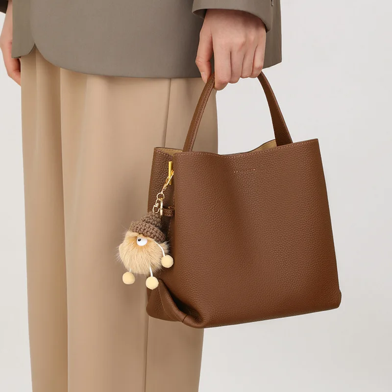 

Сумка-ведро 2025, женская кожаная сумка через плечо большой вместимости, высококачественная ручная дизайнерская роскошная сумка через плечо