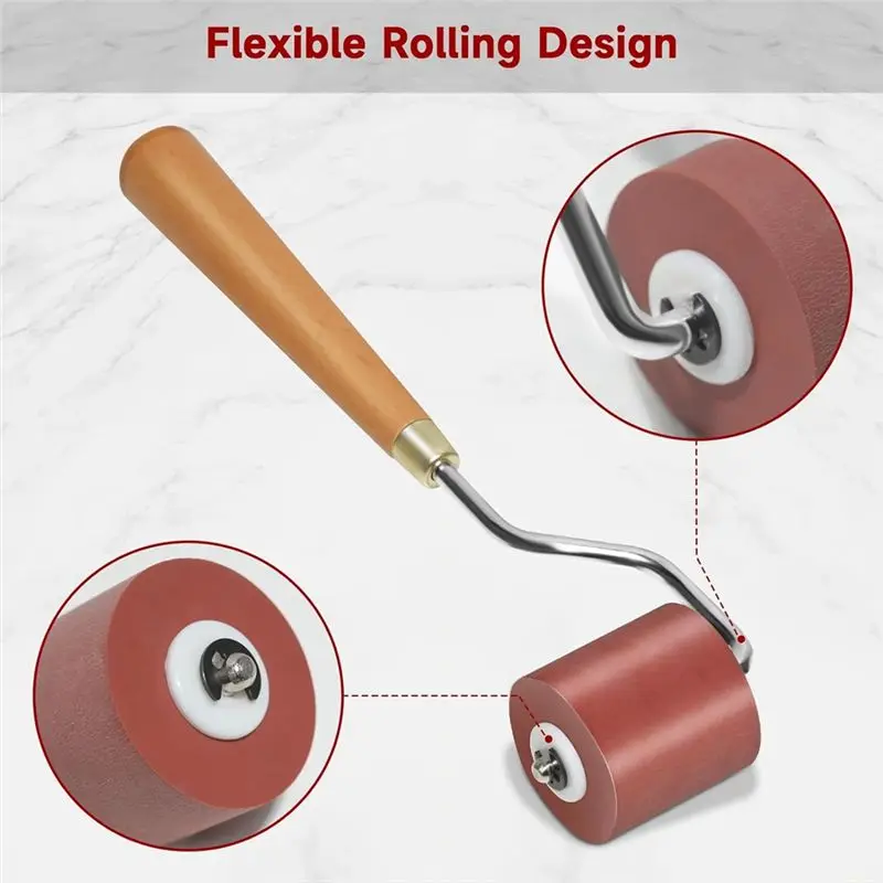 CMHI-3Pcs Rubber Rollers Rollers For Crafting, Ink Roller Set With Comfort Grip For Printmaking, Crafts, And Stamping Easy To Us
