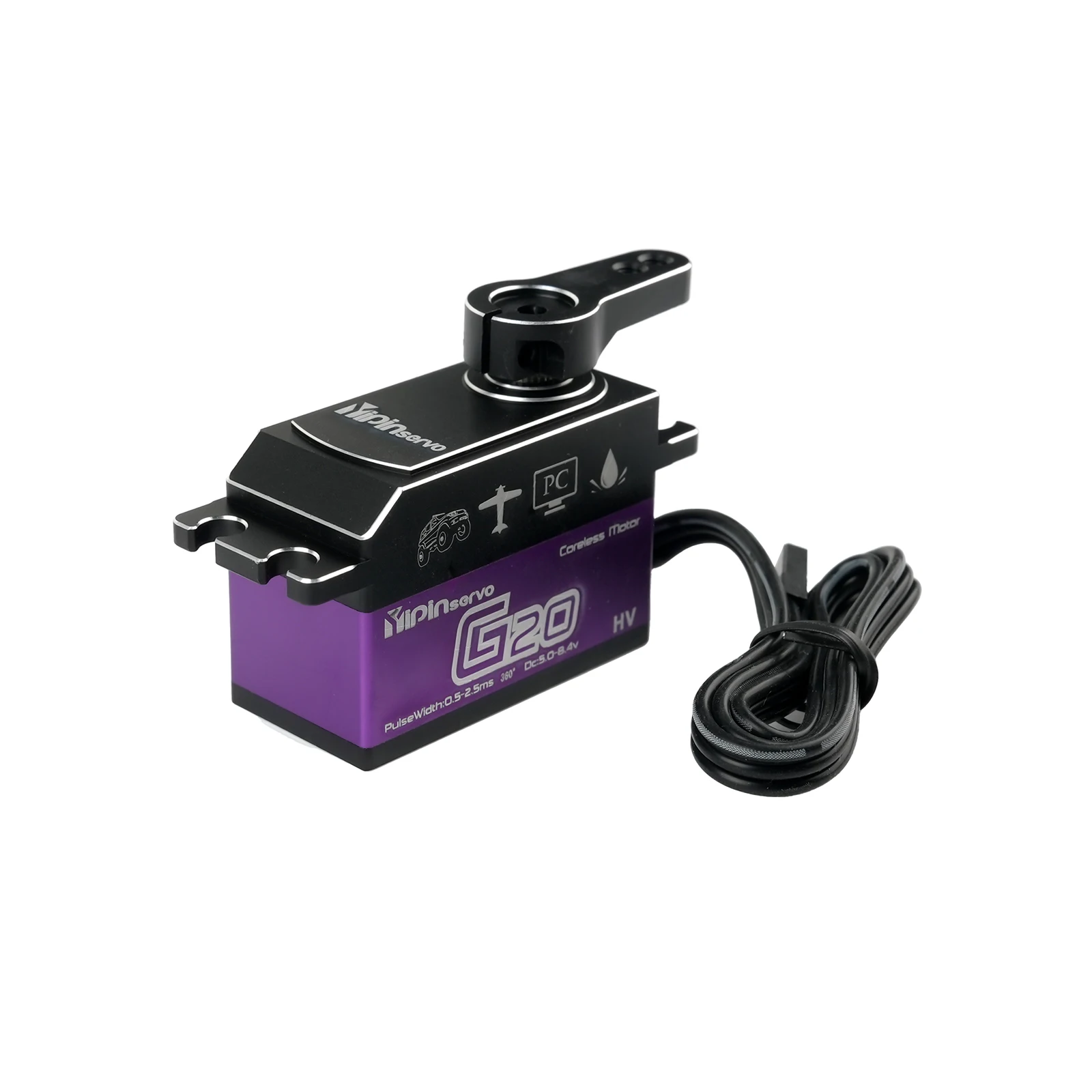 Low Profile 20 kg 7,4 V High Torque Metall Digital Servo Coreless Motor 180/270/360 Grad RC Servo für Klettern Auto Flugzeug Roboter