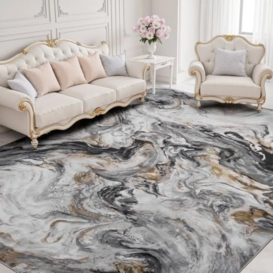 

9x12 Area Rugs for Living Room Modern Abstract Rug for Bedroom Contemporary Machine Washable Rug Large Stain Resistant Carpet f